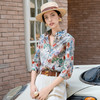 谜底100%棉印花衬衫分袖女2025夏季新款度假风花色衬衣256MC6283 商品缩略图1