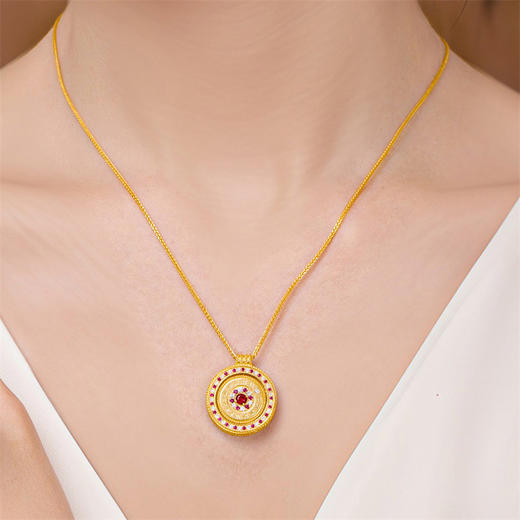【热卖臻品】时光轮转 时光印记红宝石足金项链 黄金钻石套链女士礼物MEMORA诗普琳LN533302、LN533301 商品图3
