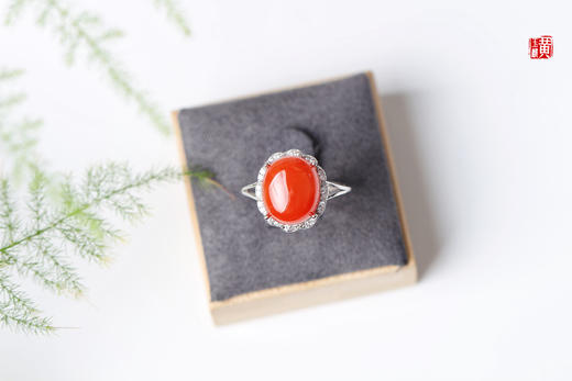 南红戒指【璇瑰】，925银镶 商品图1