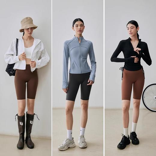 跃牌【轻匀系列】户外瑜伽裤女夏裸感骑行裤速干提臀健身高腰运动五分裤WK1260 商品图4