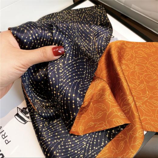 【敦煌长条丝巾】夏季小领巾气质百搭 新款油墨画平角小丝巾 时尚锁骨装饰保暖小领巾发带绑包 商品图3