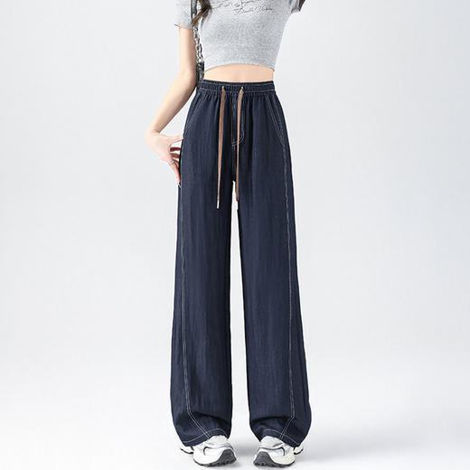 馥迦春夏仿牛仔假门襟阔腿裤 商品图5