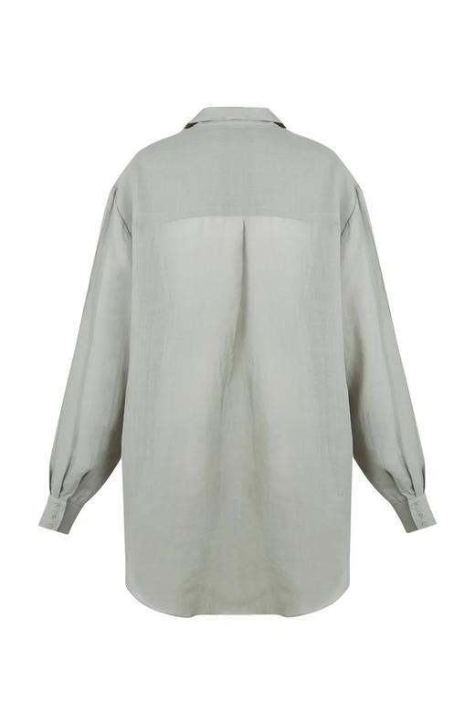 Cortana  天蓝色DENNIS苎麻长袖衬衫 商品图6