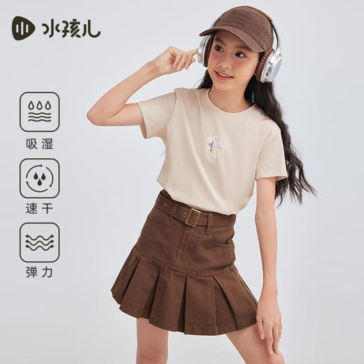 水孩儿童装女童速干T恤夏季新款儿童弹力透气短袖大童圆领衫上衣 商品图6