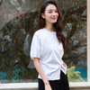玳莎扭结设计感连肩中袖T恤女2025年夏季新款下摆开衩圆领上衣  FB32201 商品缩略图2