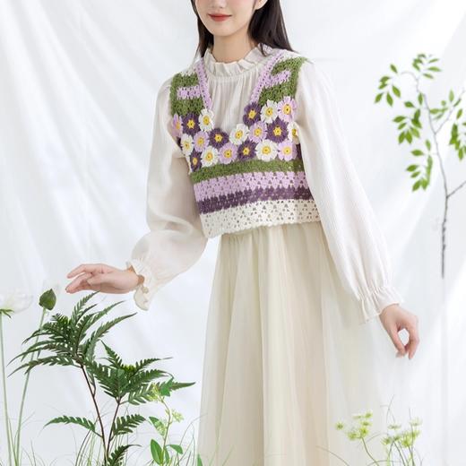 苏苏姐家春风十里手工diy编织钩针背心毛线团自制衣服材料包 商品图1
