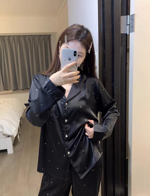 高级感星星冰丝睡衣春夏缎面家居服套装遛弯睡衣 商品图2