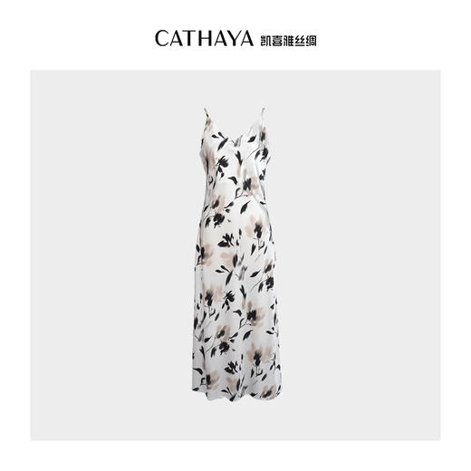 凯喜雅 赞美诗/漫舞裙真丝印花吊带裙 19mm弹力缎凸显曼妙好身材 商品图0