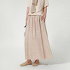 ROMI STUDIO“悠然而归”100%亚麻炒色雪花肌理松紧A摆半裙24SSQ878 商品缩略图1