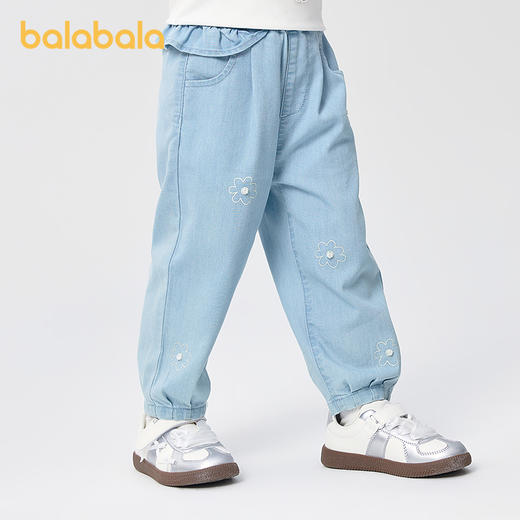 巴拉巴拉童装儿童牛仔裤女童长裤宽松2025夏新款裤子 商品图2