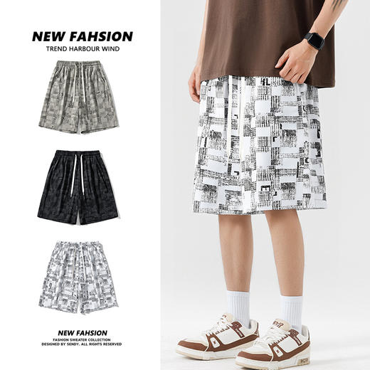 【DSL】大依优型大码短裤五分裤大号裤子弹力透气加肥加大夏季松紧腰宽松运动沙滩裤 商品图5