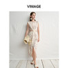VIMAGE纬漫纪高级感线条花卉腰部镂空扭结收腰连衣裙2025夏季新款V2307913 商品缩略图2