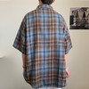 【特大码】【新款DH】大依优型大码短袖衬衫时尚翻领格子雷萨加肥加大休闲胖子宽松上衣男装潮流 商品缩略图1