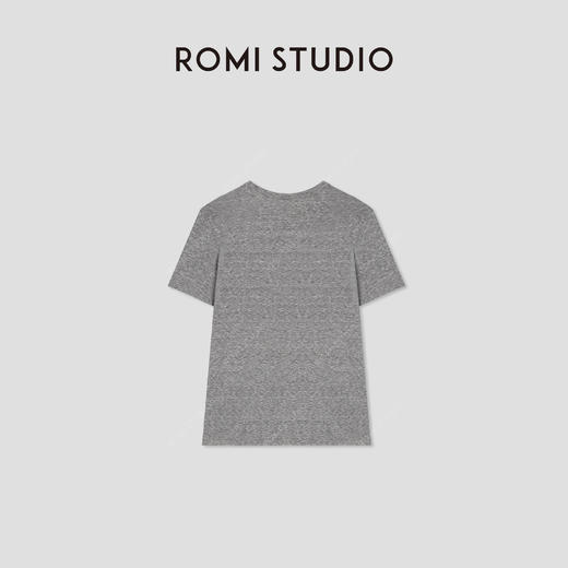 ROMI STUDIO“简约随性”80S棉花纱感弹力肤感圆领短袖T恤 431TS298 商品图4