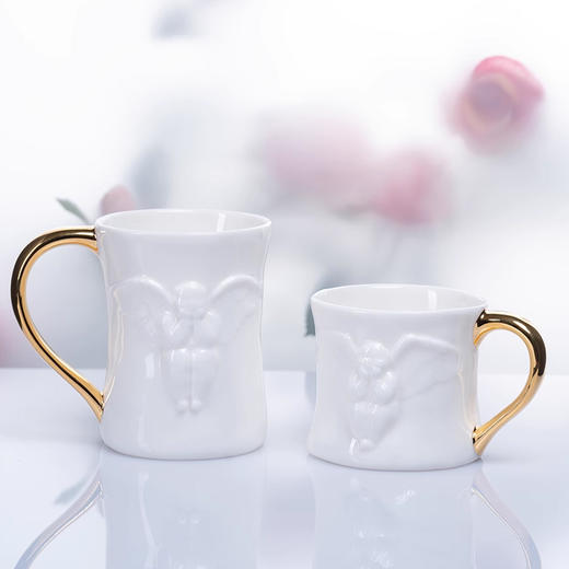 稀奇艺术 天使情侣杯 金色手柄2只礼盒装 商品图4