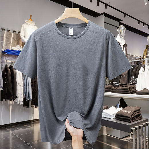 【速干】【DH】大依优型大码短袖T恤加肥加大宽松休闲胖子打底半袖男士上衣潮流 商品图3