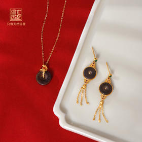 平安扣丨天然达拉干沉香包金饰品 沉水级