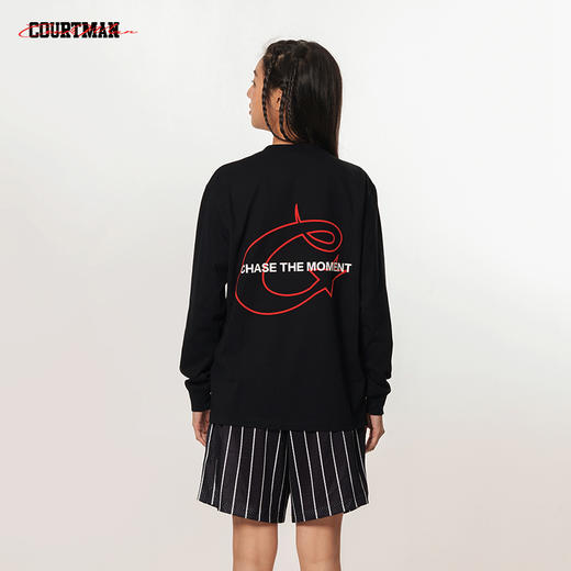COURTMAN野球帝 运动长袖美式圆领T恤打底衫篮球训练服投篮服男女 商品图4