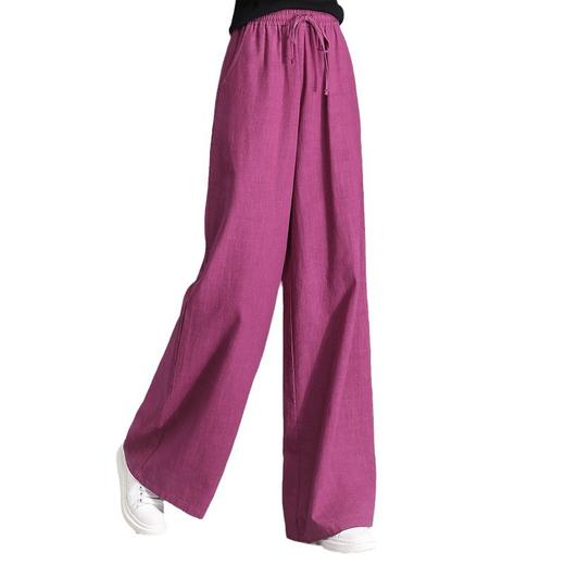 百媚生 苎麻棉垂感宽松阔腿裤TDA-7 商品图4