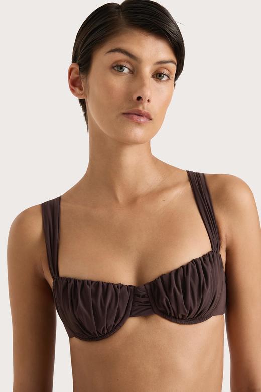 Faithfull The Brand - Emily Bikini Top - Coffee - 女装 - 泳衣上装 - 咖色 商品图4