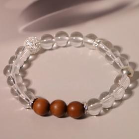 + Pearl  白水晶檀香手串  ⌊心珀⌉ 手串