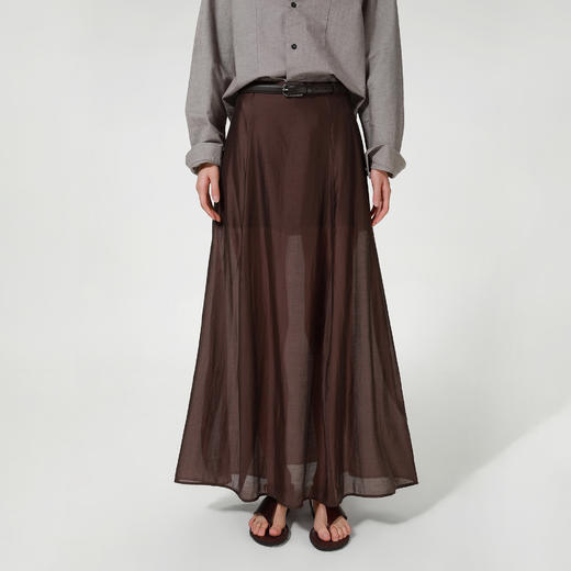 ROMI STUDIO“法式优雅”天丝复古高腰修身茧型鱼尾乌木色半裙Q4010 商品图0