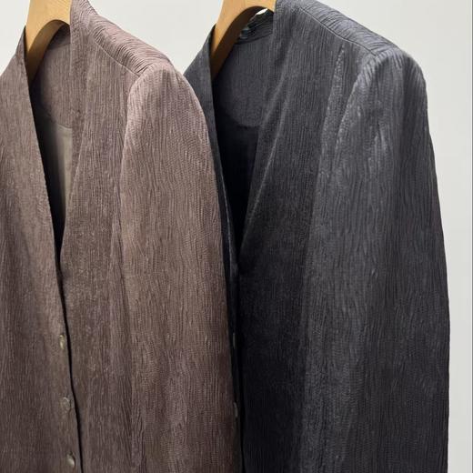 【à perles】极简风冠乐绉真丝西服 商品图1