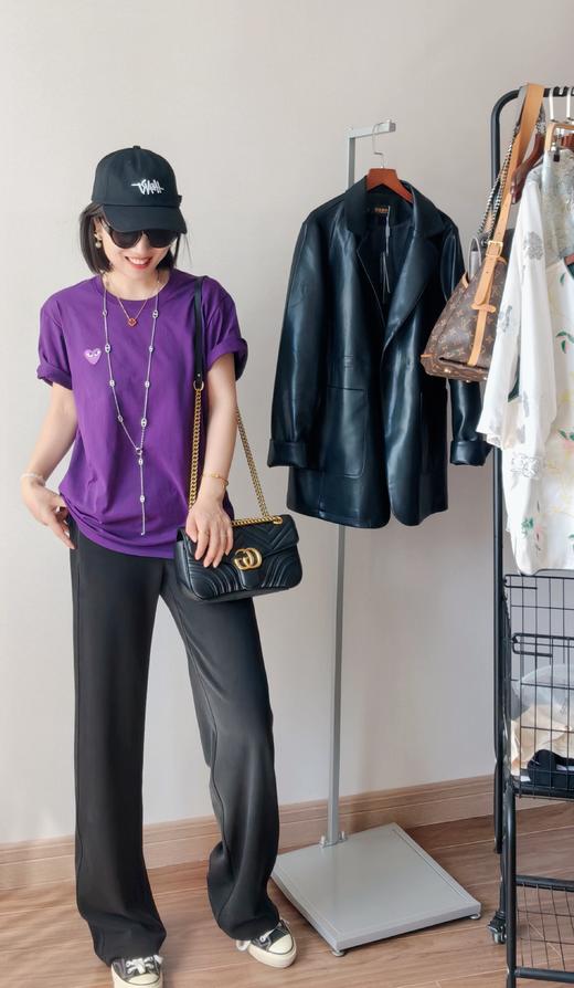 紫茄子爱心T杨幂同款 商品图5