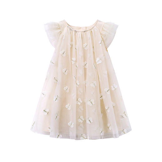 笛莎Deesha 童装女童连衣裙2025夏新款女童趣味变色蝴蝶纱裙 商品图4