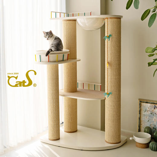 CatS游乐园大爬架 太空舱超耐抓剑麻实木猫抓板大小体型猫通用 商品图0