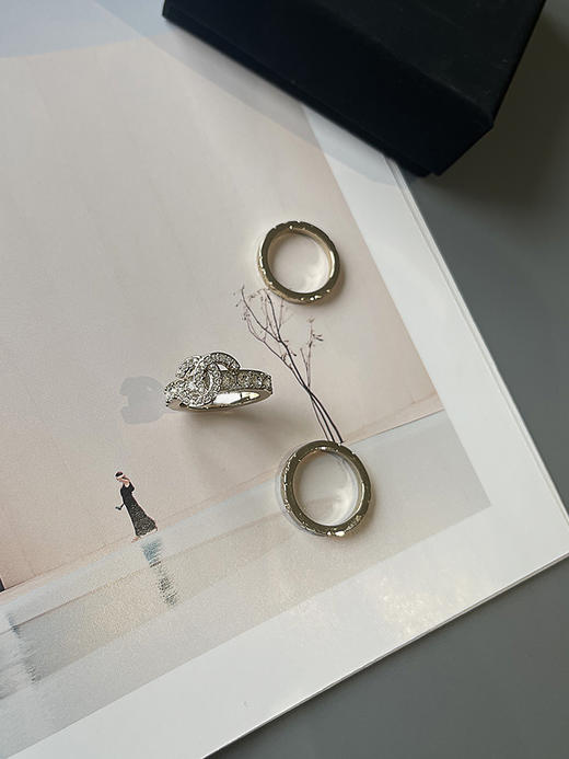 THS-无 香家  三合一戒指 素圈+双C钻饰戒指 3合一戒指 2款 CU1287 商品图7