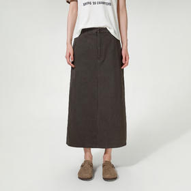 ROMI STUDIO“都市休闲”100%斜纹棉水洗后开叉廓形半裙RW24AXM0046