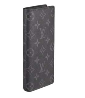 LOUISVUITTON Brazza 经典老花印花长款 Taurillon皮革拼牛皮革 钱夹钱包男款 黑色