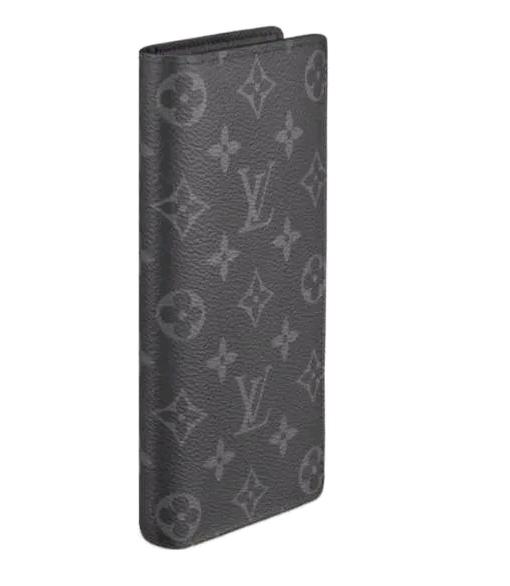 LOUISVUITTON Brazza 经典老花印花长款 Taurillon皮革拼牛皮革 钱夹钱包男款 黑色 商品图0