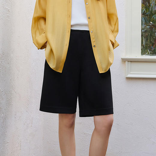 玳莎针织百慕大中裤女2025年夏季新款通勤时尚百搭直筒显瘦A字裤  FB36201 商品图0