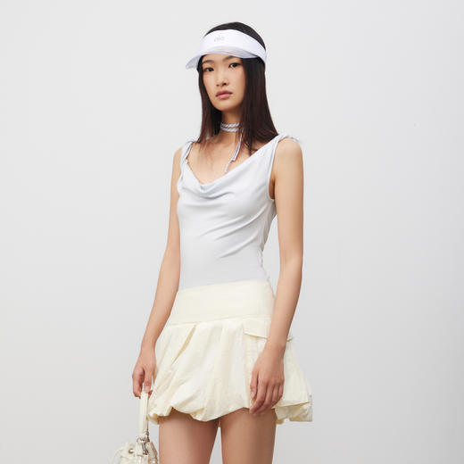 lost in echo2025春夏新款莫代尔扭结吊带紧身透气连体背心上衣女 商品图1