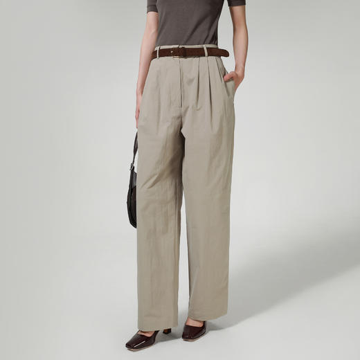 ROMI STUDIO “自我风度”  %棉肤感捏褶直筒休闲裤 431K3048 商品图0