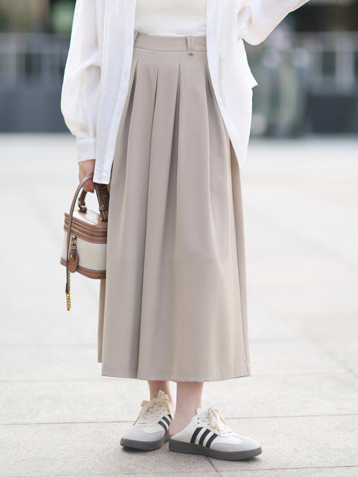【百图lulu定制】【八分裙裤】松弛感 阔腿裤 厚重弹力收褶 百褶裙裤 商品图7