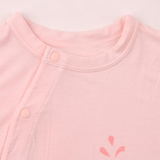 棉果果夏季女童舒适柔软哈衣爬服防蚊5A抗菌莫代尔偏襟连体衣M221720425208 商品图2