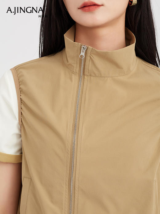 【人气街拍】阿菁娜宽松A字大摆花苞设计感马甲F30C203013 商品图4