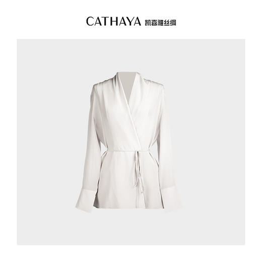 凯喜雅 100%桑蚕丝柔光中长外披 商品图1