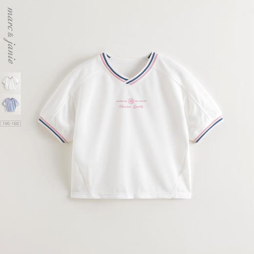 【弹力速干T】马克珍妮男童足球运动短袖T恤上衣夏装新款550603 商品图0