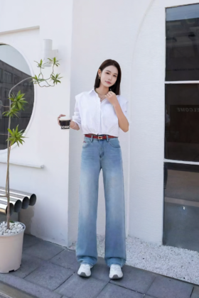 女装25春夏新品牛仔小直筒裤2235-FC67105B