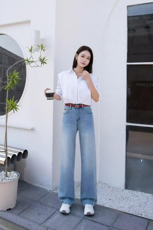 女装25春夏新品牛仔小直筒裤2235-FC67105B 商品图0