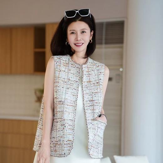 【à perles】意大利进口面料粗花呢小香风马甲 商品图2