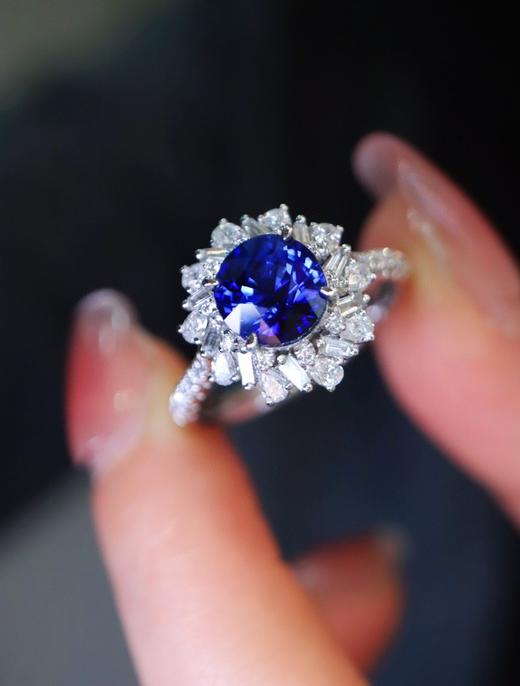 2.1ct刻面蓝宝石戒指 商品图1