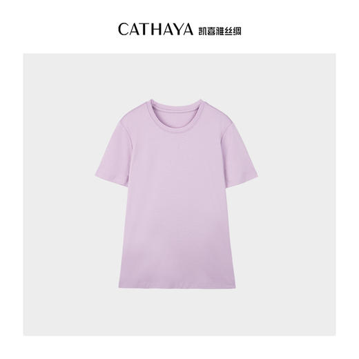 凯喜雅 女款高光真丝丝光棉圆领短袖T恤 商品图1