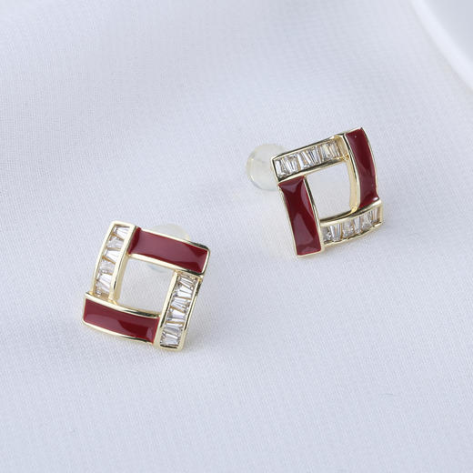 【宏艺珠宝】​红金醉影·银s925耳饰 商品图1