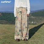 早乙女惠子saotome/STMCK251015/涂鸦格子弯刀西裤