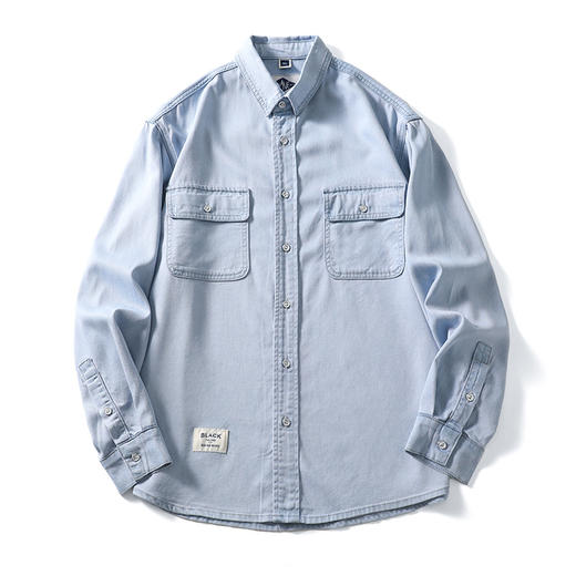 【莱赛尔天丝】【DQ】大依优型大码男装莱赛尔天丝休闲长袖衬衫宽松百搭薄款长袖衬衣上衣男士 商品图4